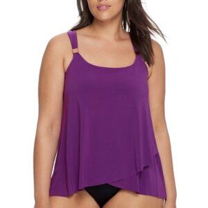 Miraclesuit Razzle Dazzle Underwire Bra Tankini Bathing Suit Top Size 14 Pink